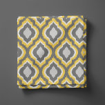 Yellow and Gray Ikat Moroccan Fabric