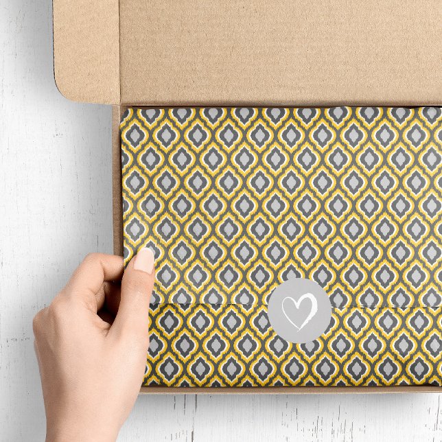 Yellow and Gray Ikat Moroccan Tissue Paper (Creator Uploaded)