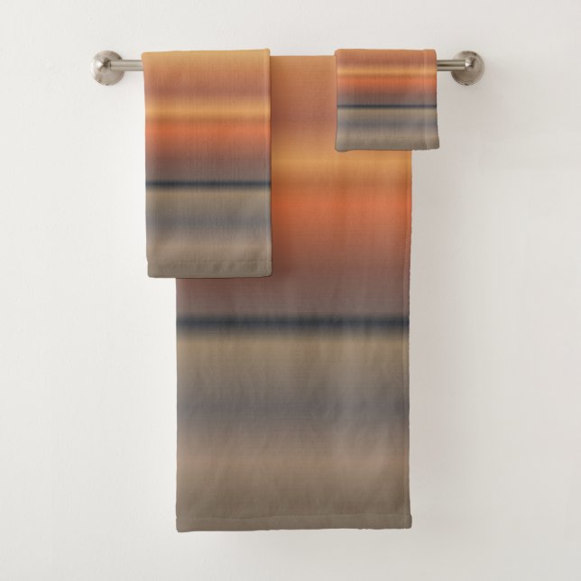 Yellow And Gray Linear Gradients Bath Towel Set (Insitu)