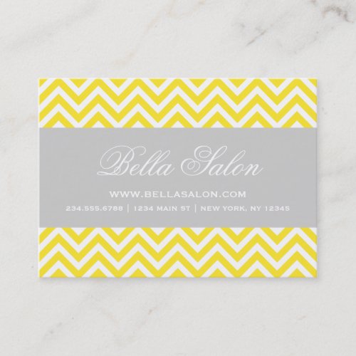 Yellow &amp; Gray Modern Chevron Stripes Business Card Template