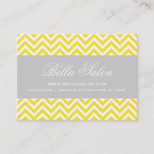 Customizable Yellow &amp; Gray Modern Chevron Stripes Business Card Template