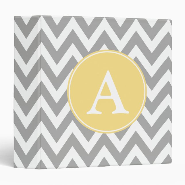 Yellow and Gray Monogram Binder (Front/Spine)