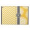 Yellow and Gray Monogram Chevron and Floral
