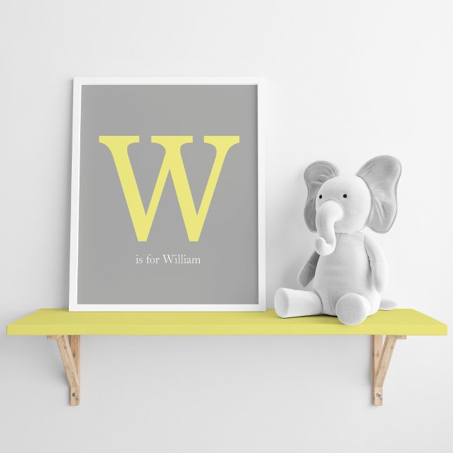 Yellow and Gray Monogram Poster (Creator Uploaded)