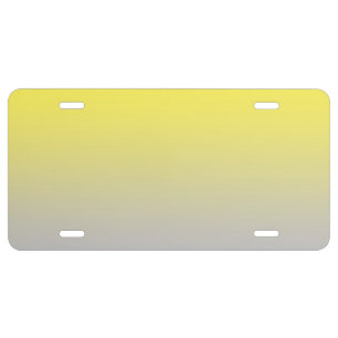 “Yellow And Gray Ombre” License Plate