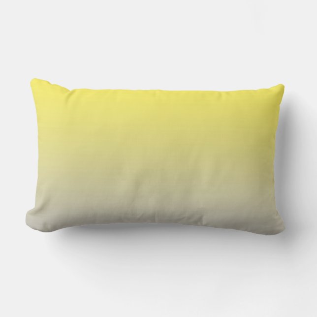 “Yellow And Gray Ombre” Lumbar Pillow (Front)