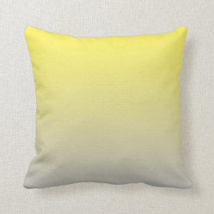 “Yellow And Gray Ombre” Throw Pillow