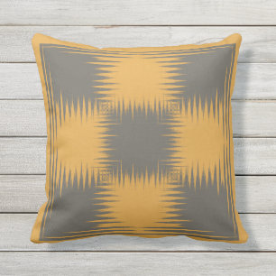 Yellow and Gray Outdoor Pillow