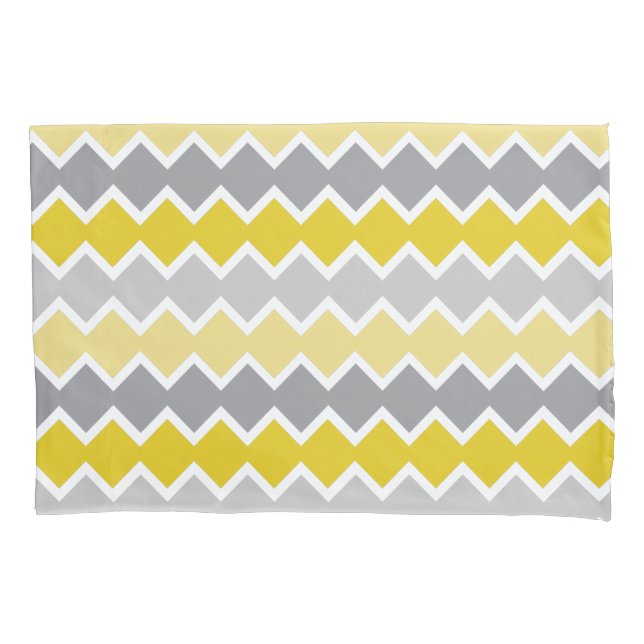 Yellow and Gray Pattern  Pillow Case (Front-Left)