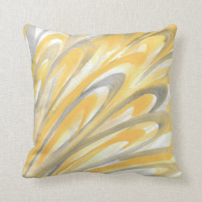 'Yellow and Gray Petals' Throw Pillow