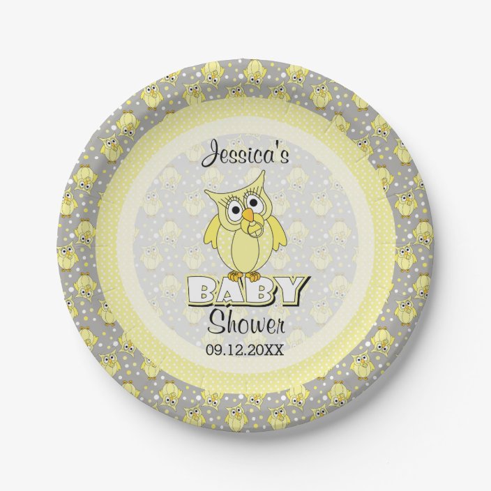 yellow and gray paper plates