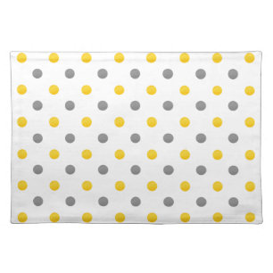 Yellow and Gray Polka Dots Placemat