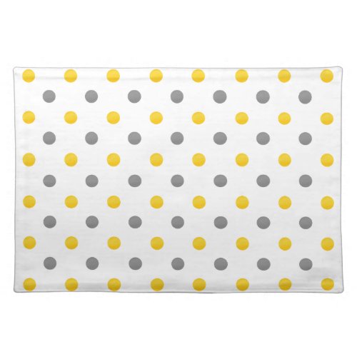 Yellow and Gray Polka Dots Placemat