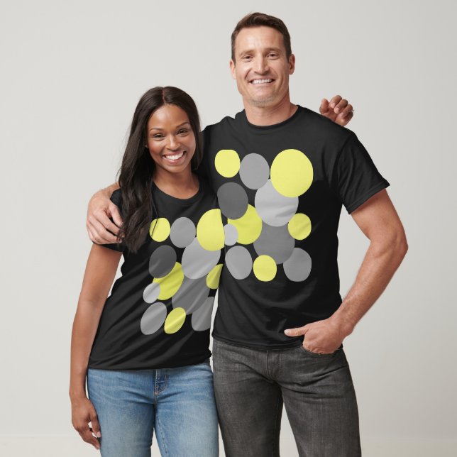 Yellow and Gray Polka Dots  T-Shirt (Unisex)