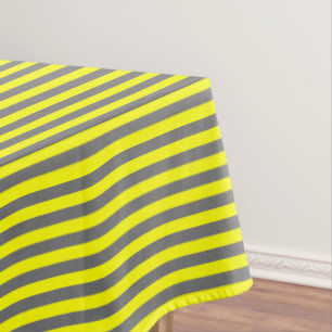 Yellow and Gray Stripe Tablecloth