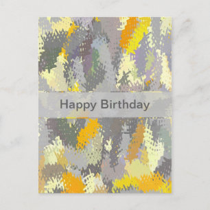 Yellow and Gray Tapestry Postcard