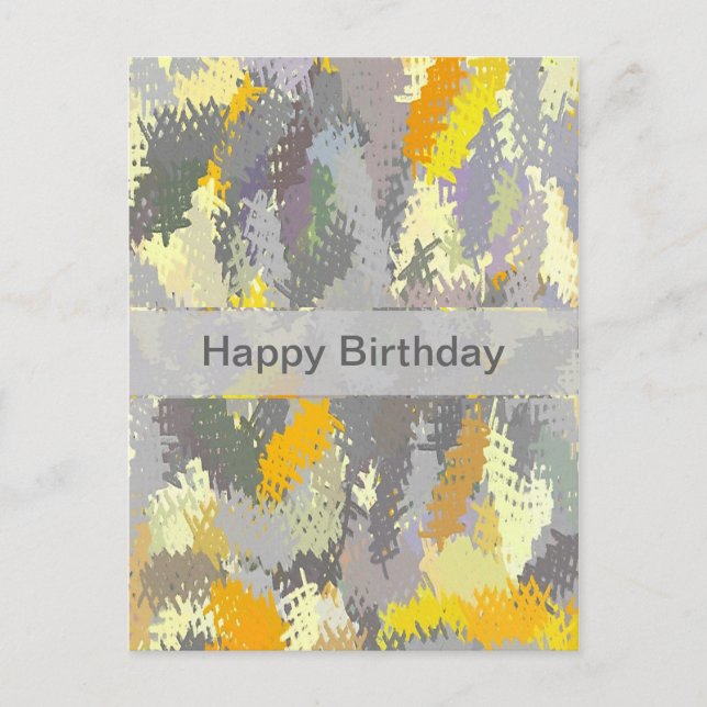 Yellow and Gray Tapestry Postcard (Front)