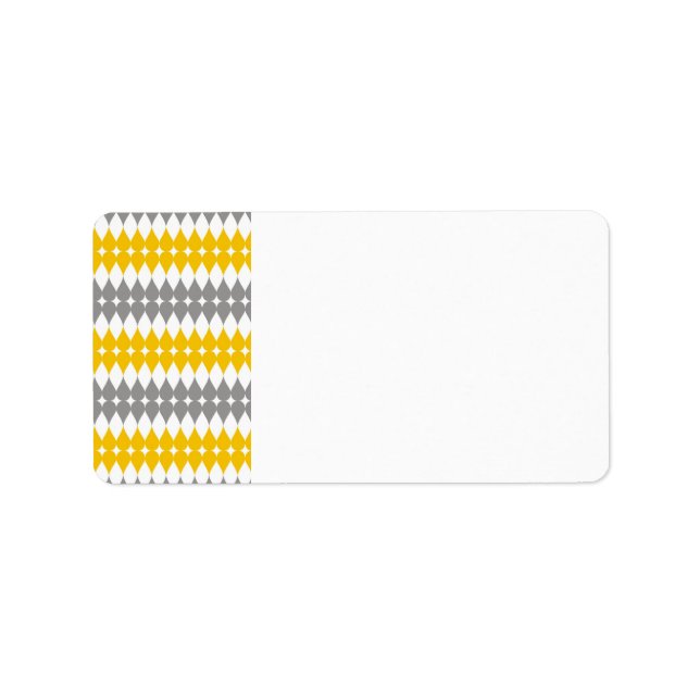 Yellow And Gray Tear Drop Pattern Label (Front)