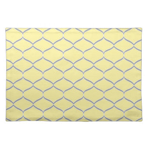 Yellow and Gray Teardrop Cloth Placemat