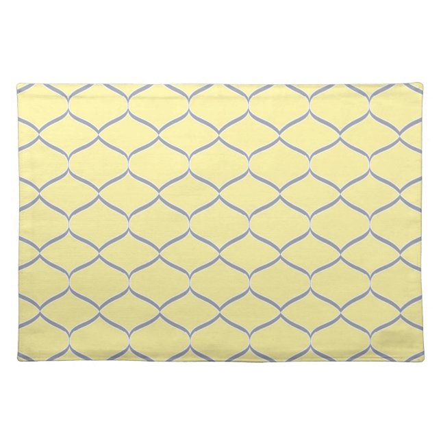Yellow and Gray Teardrop Cloth Placemat (Front)