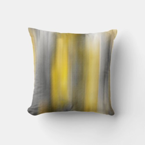 Yellow and gray Vertical Abstract Throw Pillow
