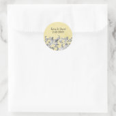 Yellow and Gray Vintage Flourish Wedding Classic Round Sticker (Bag)