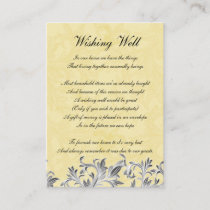 Yellow and Gray Vintage Flourish Wedding Enclosure Card
