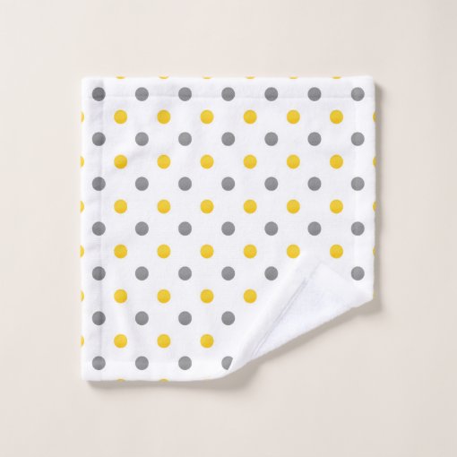 Yellow and Gray Watercolor Polka Dots Bath Towel Set Zazzle