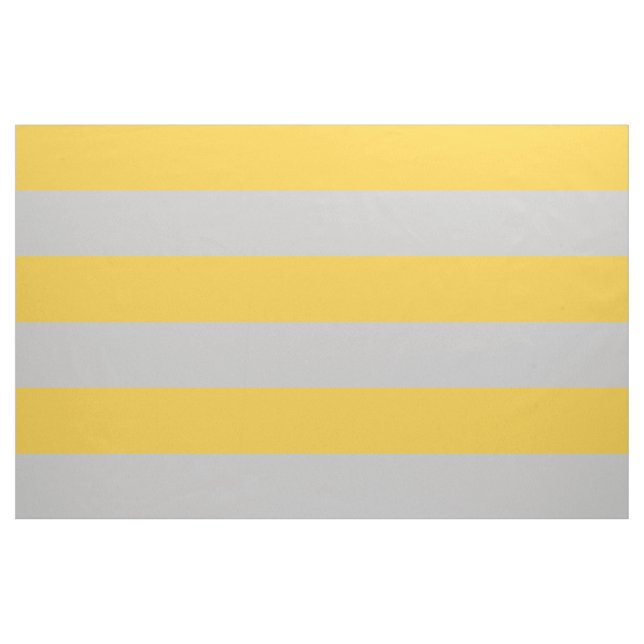 Yellow and Gray Wide Stripes Large Scale Fabric (Yard)