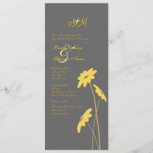 Yellow and Gray Wildflowers Wedding Invitation