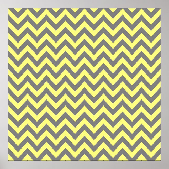 Yellow and Gray Zigzag Poster (Front)