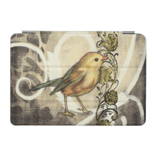 Yellow and Green Bird on Vintage Background iPad Mini Cover