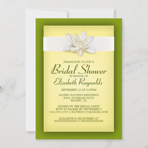 Yellow and Green Bridal Shower Invitations