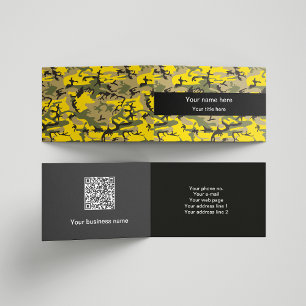 Yellow and Green Camo, Camouflage, Military, Army Business Card