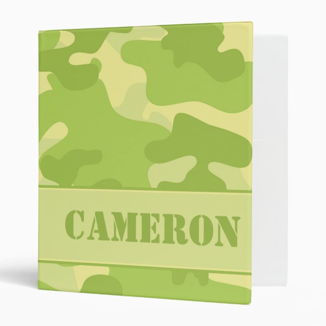 Yellow and Green Camouflage (Camo) | Personalized Binder (Front/Inside)