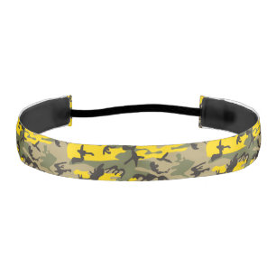 Yellow and Green Camouflage, Military, Army Athletic Headband