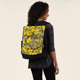 Yellow and Green Camouflage, Military, Army Backpack