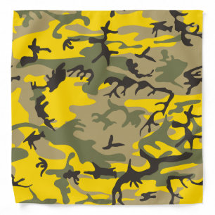 Yellow and Green Camouflage, Military, Army Bandana
