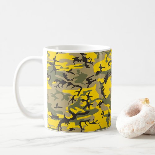 Yellow and Green Camouflage, Military, Army Coffee Mug Yellow and Green Camouflage, Military, Army Coffee Mug
