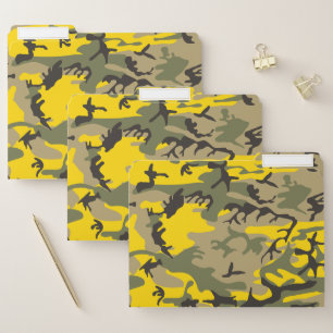 Yellow and Green Camouflage, Military, Army File Folder