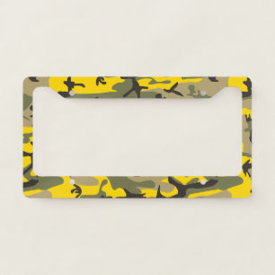 Yellow and Green Camouflage, Military, Army License Plate Frame