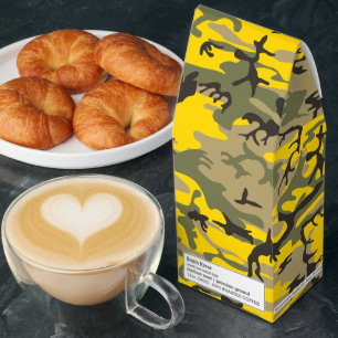 Yellow and Green Camouflage, Military, Army Roasted Coffee