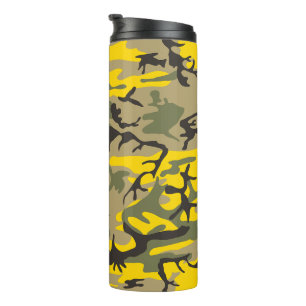Yellow and Green Camouflage, Military, Army Thermal Tumbler