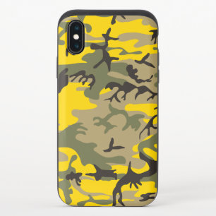 Yellow and Green Camouflage, Military, Army iPhone XS Slider Case