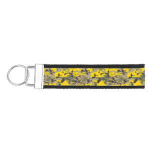 Yellow and Green Camouflage, Military, Army Wrist Keychain