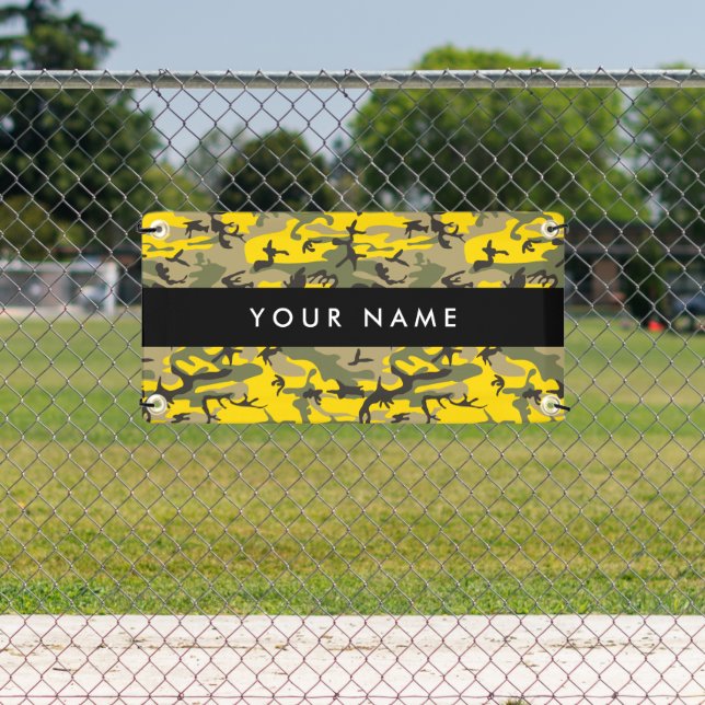 Yellow and Green Camouflage Your name Personalize Banner (Insitu)