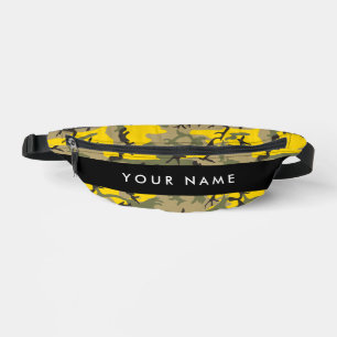 Yellow and Green Camouflage Your name Personalize Fanny Pack