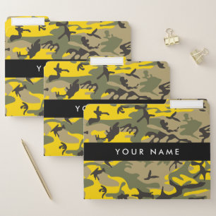 Yellow and Green Camouflage Your name Personalize File Folder