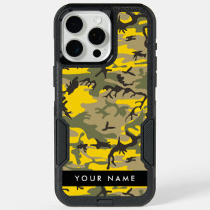 Yellow and Green Camouflage Your name Personalize iPhone 15 Pro Max Case