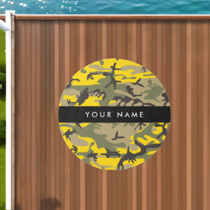 Yellow and Green Camouflage Your name Personalize Outdoor Rug